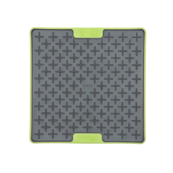 A green square hard case rubber mat with plus signs inside.