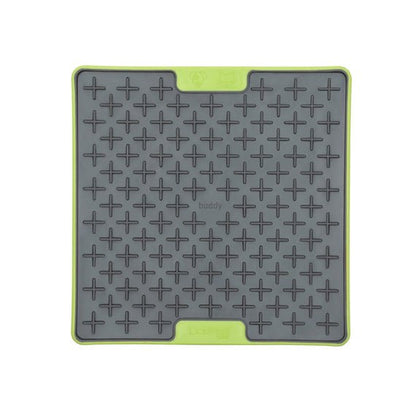 A green square hard case rubber mat with plus signs inside.