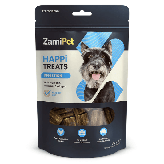 A packet of Digestion Dog Treats with Schnauzer on the packet